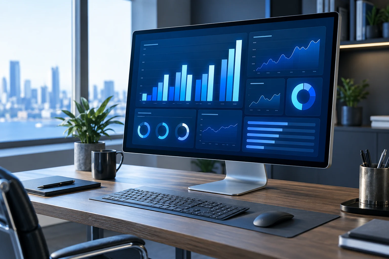 Bilgisayar ekranında ekip analitiğini anlatan temsili WorkLens görseli